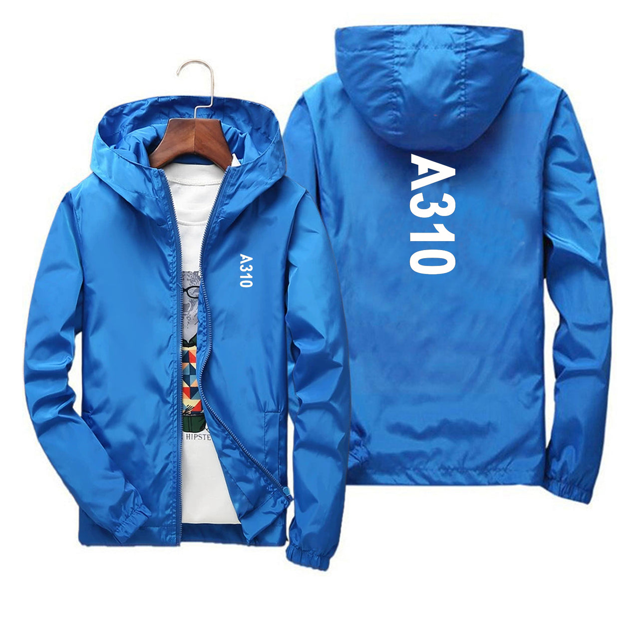 A310 Text Designed Thin Windbreaker Jackets