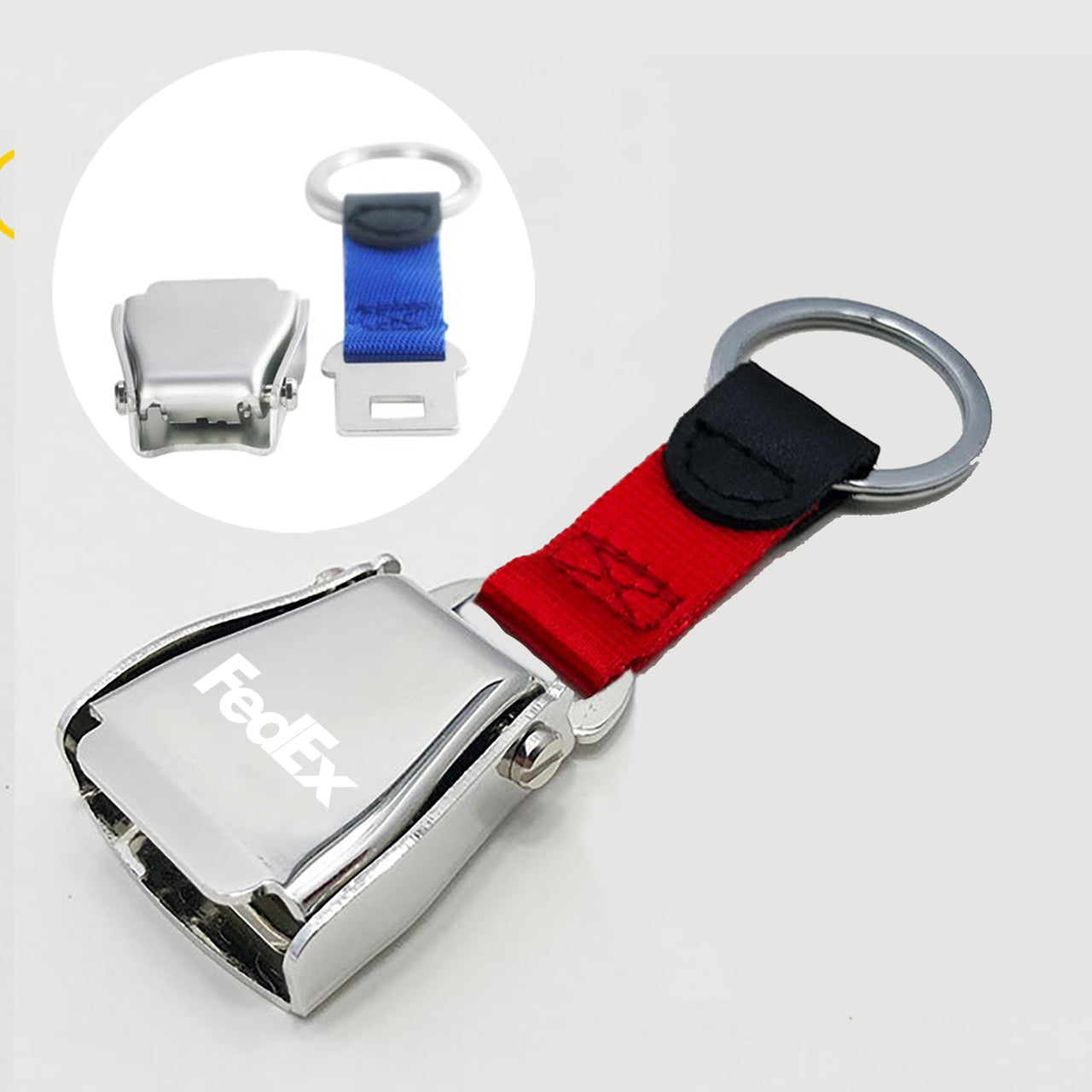 FedEx Airplane Seat Belt Key Chains