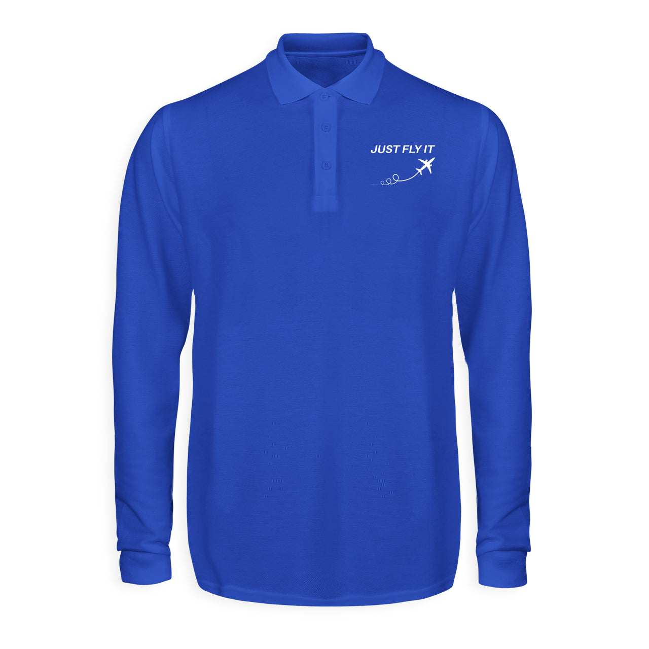 Just Fly It Designed Long Sleeve Polo T-Shirts
