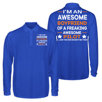 Thumbnail for I am an Awesome Boyfriend Designed Long Sleeve Polo T-Shirts (Double-Side)