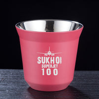 Thumbnail for Sukhoi Superjet 100 & Plane Designed Double Wall Stainless Steel Coffee Mugs