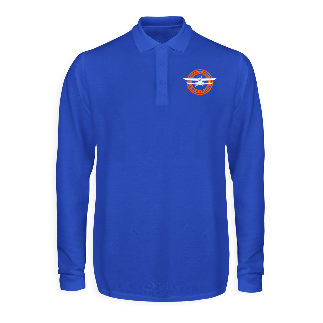 Ready for Departure Designed Long Sleeve Polo T-Shirts