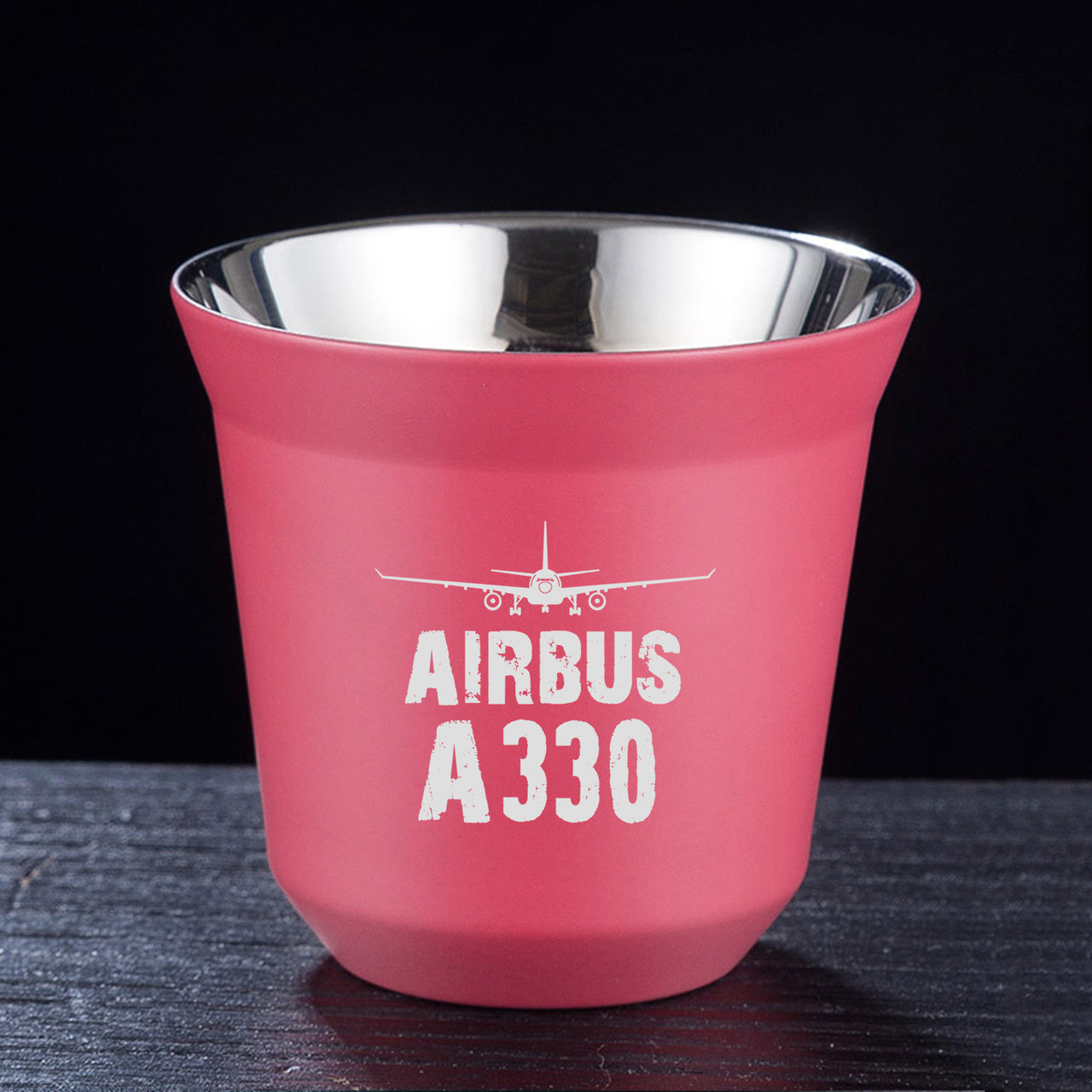 Airbus A330 & Plane Designed Double Wall Stainless Steel Coffee Mugs