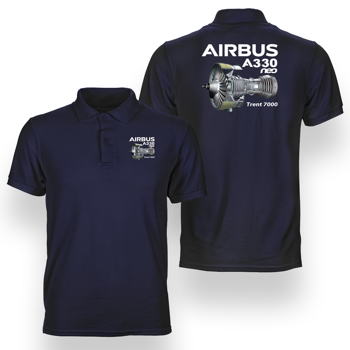 Airbus A330neo & Trent 7000 Designed Double Side Polo T-Shirts