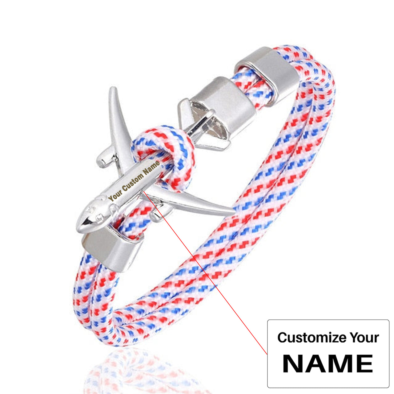 Super Quality Stylish Airplane Shape Bracelets  Silver (Mixed Colours)