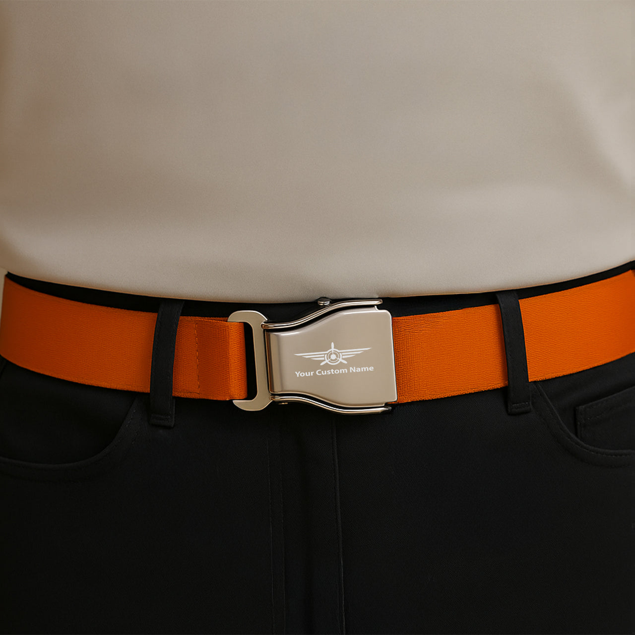 Custom Name (Badge 3) Designed Fashion Airplane Seat Belts