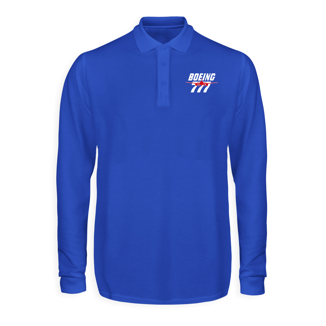 Amazing Boeing 777 Designed Long Sleeve Polo T-Shirts