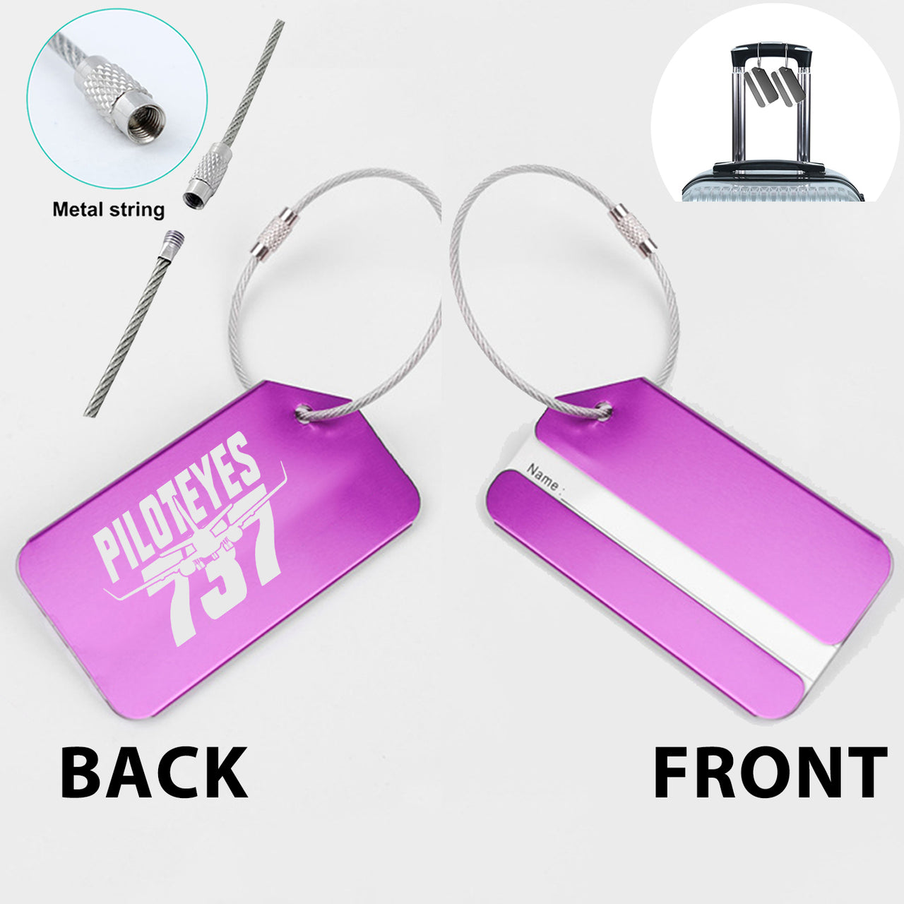 Amazing Piloteyes737 Designed Fashion Metal Luggage Tags