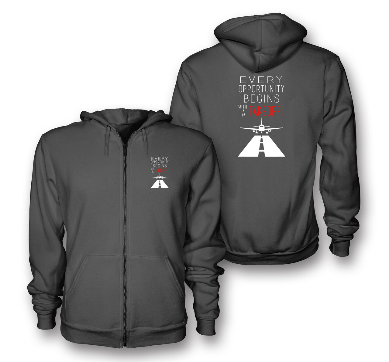 Every Opportunity Designed Zipped Hoodies