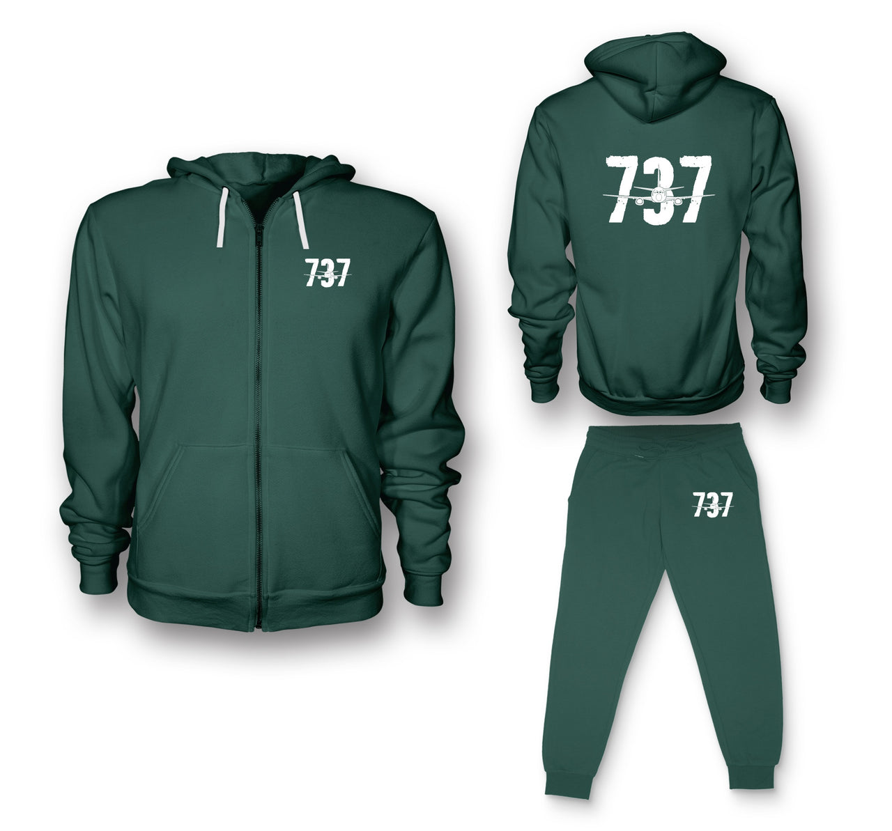 Boeing 737 Designed Designed Zipped Hoodies & Sweatpants Set