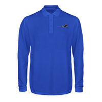 Thumbnail for Multicolor Airplane Designed Long Sleeve Polo T-Shirts