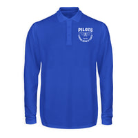 Thumbnail for Pilots Looking Down at People Since 1903 Designed Long Sleeve Polo T-Shirts