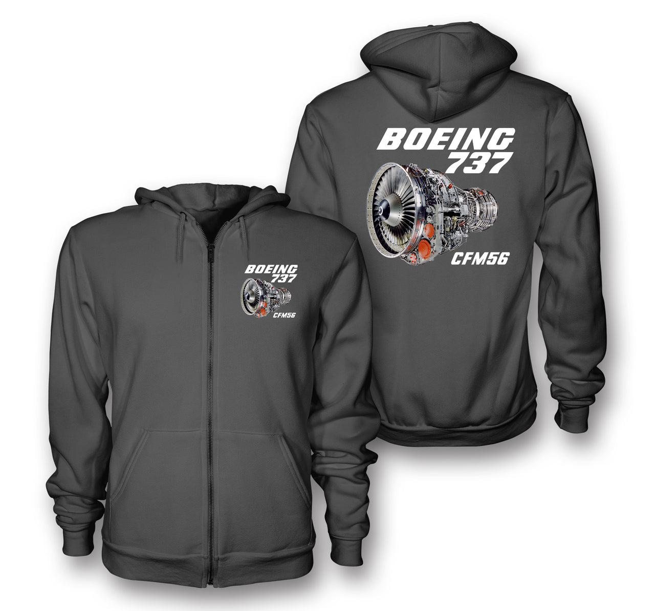 Boeing 737 Engine & CFM56 Designed Zipped Hoodies - view 12