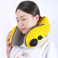 Thumbnail for Elastic Foldable Inflatable U-Shaped Neck Pillow for Airplanes