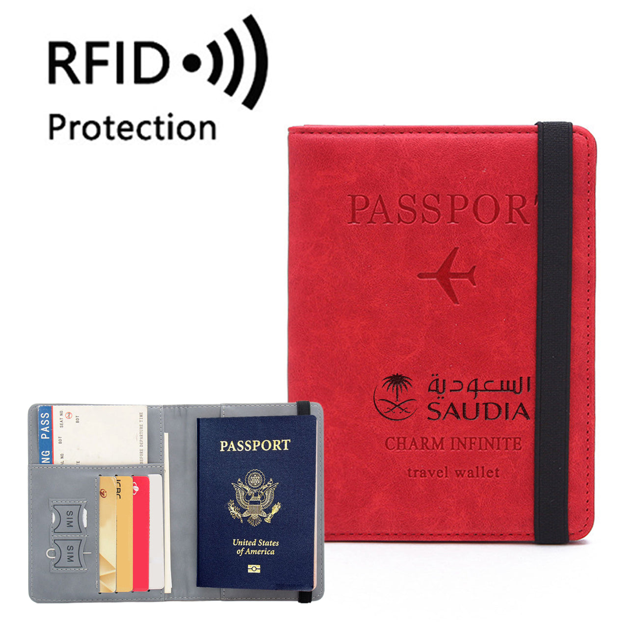 Saudi Arabian Airlines Designed Passport Cover Travel Wallet Passport Holder