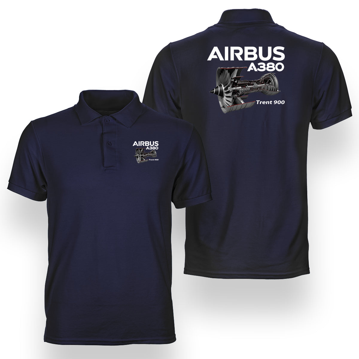 Airbus A380 & Trent 900 Engine Designed Double Side Polo T-Shirts