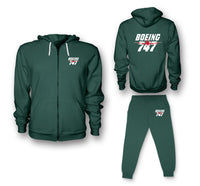 Thumbnail for Amazing Boeing 747 Designed Zipped Hoodies & Sweatpants Set