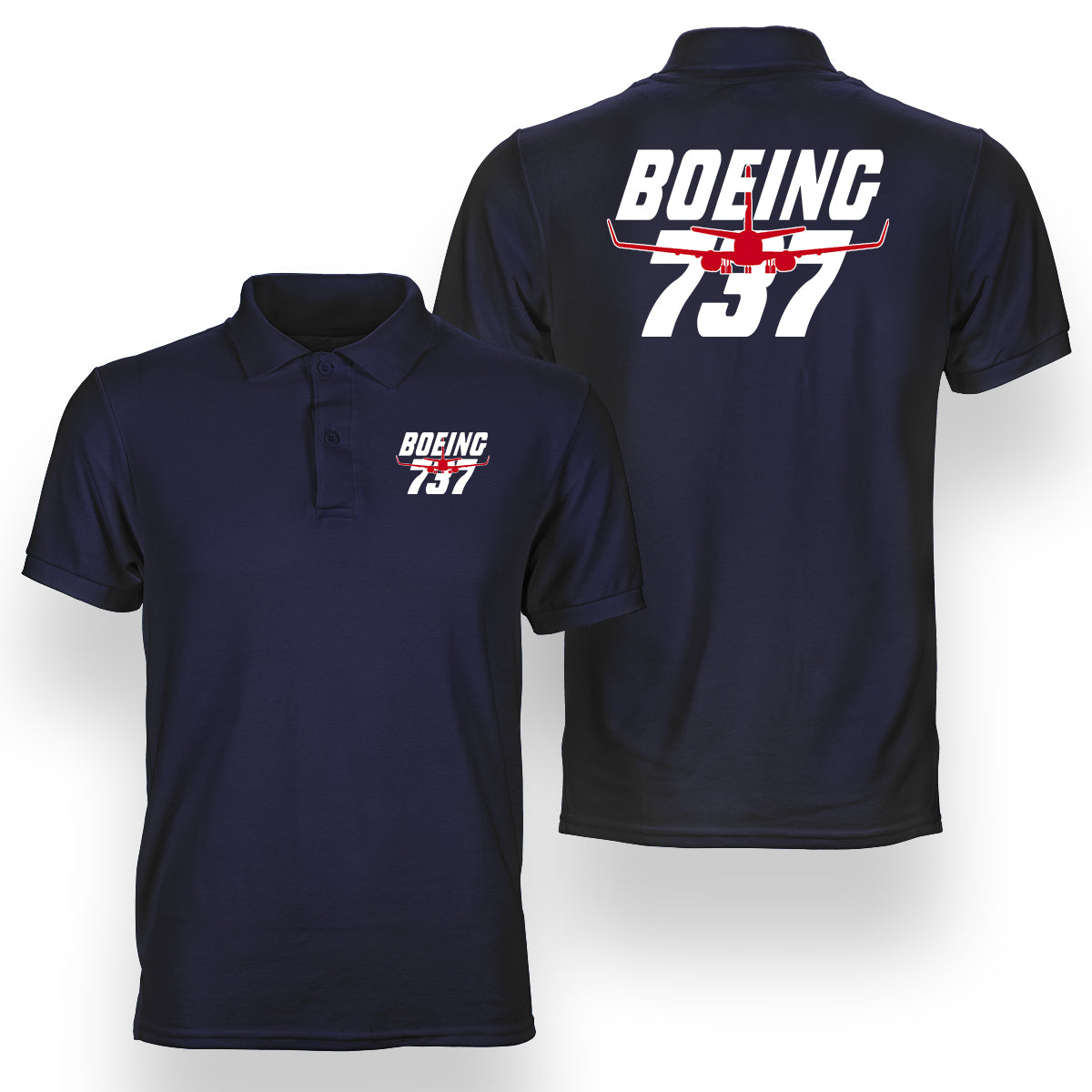 Amazing Boeing 737 Designed Double Side Polo T-Shirts
