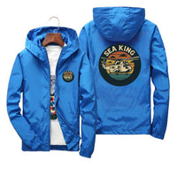 Thumbnail for Sea King Helicopter Designed Thin Windbreaker Jackets