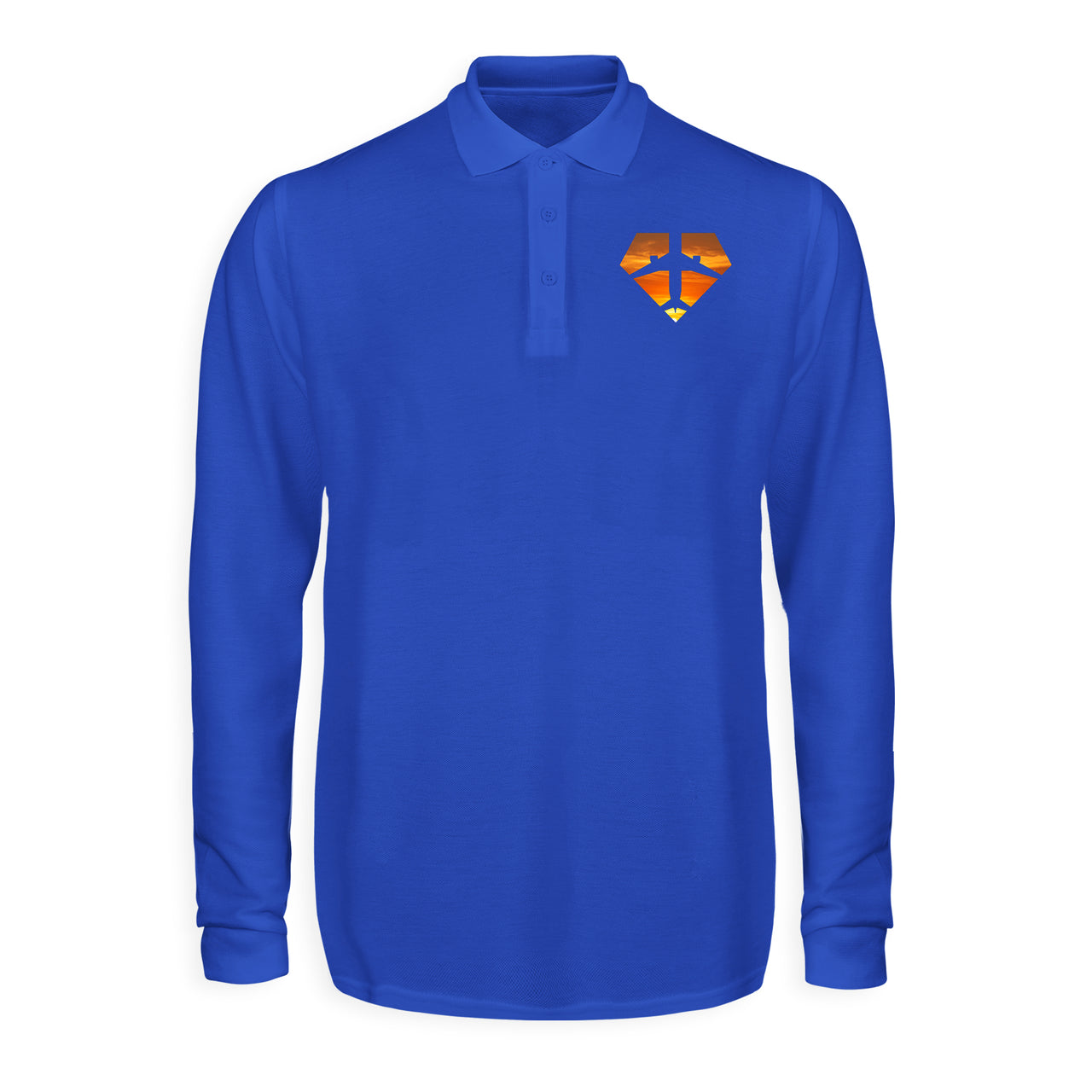 Supermen of The Skies (Sunset) Designed Long Sleeve Polo T-Shirts