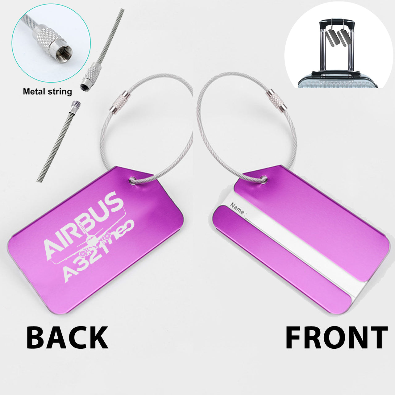 Amazing Airbus A321neo Designed Fashion Metal Luggage Tags