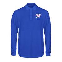 Thumbnail for Amazing Boeing 747 Designed Long Sleeve Polo T-Shirts