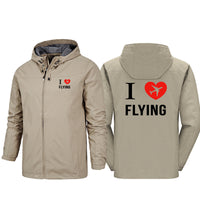 Thumbnail for I Love Flying Designed Rain Jackets & Windbreakers