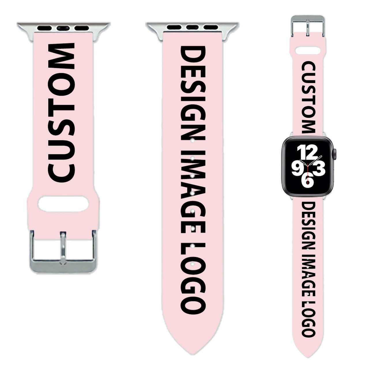 CUSTOM  DESIGN IMAGE LOGO Designed Soft Silicone Apple Watch Bands