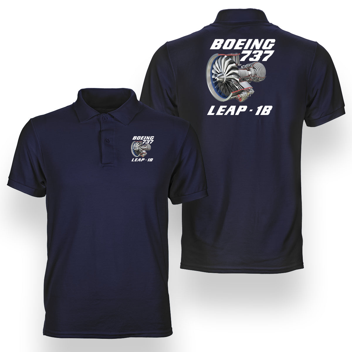 Boeing 737 & Leap 1B Designed Double Side Polo T-Shirts