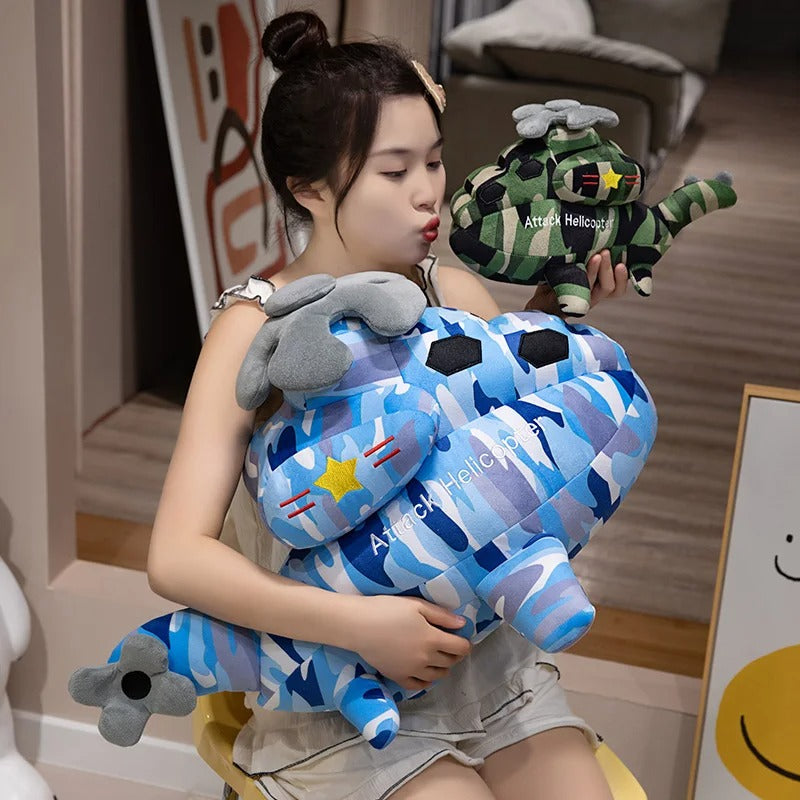 30-70cm Funny Cartoon Warplane Helicopter Plush Toys