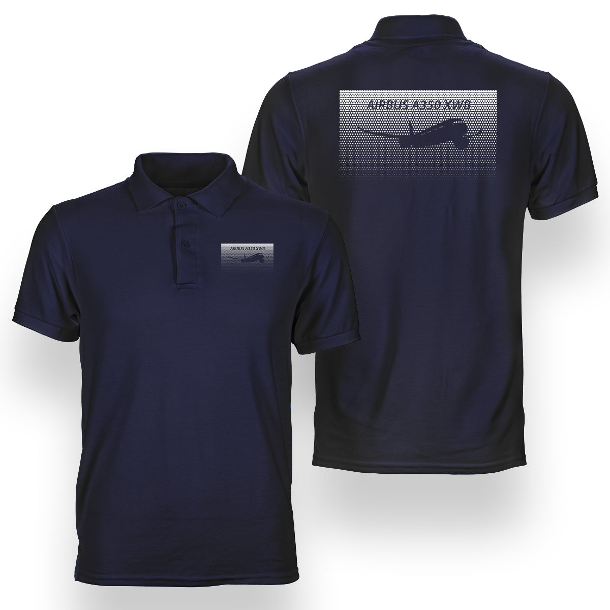 Airbus A350XWB & Dots Designed Double Side Polo T-Shirts