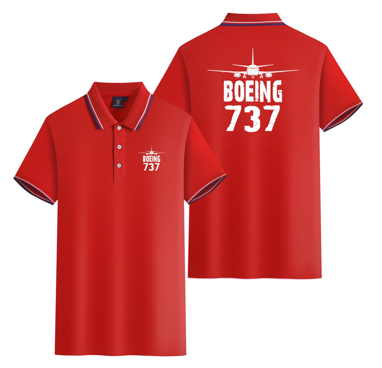 Boeing 737 & Plane Designed Stylish Polo T-Shirts (Double-Side)