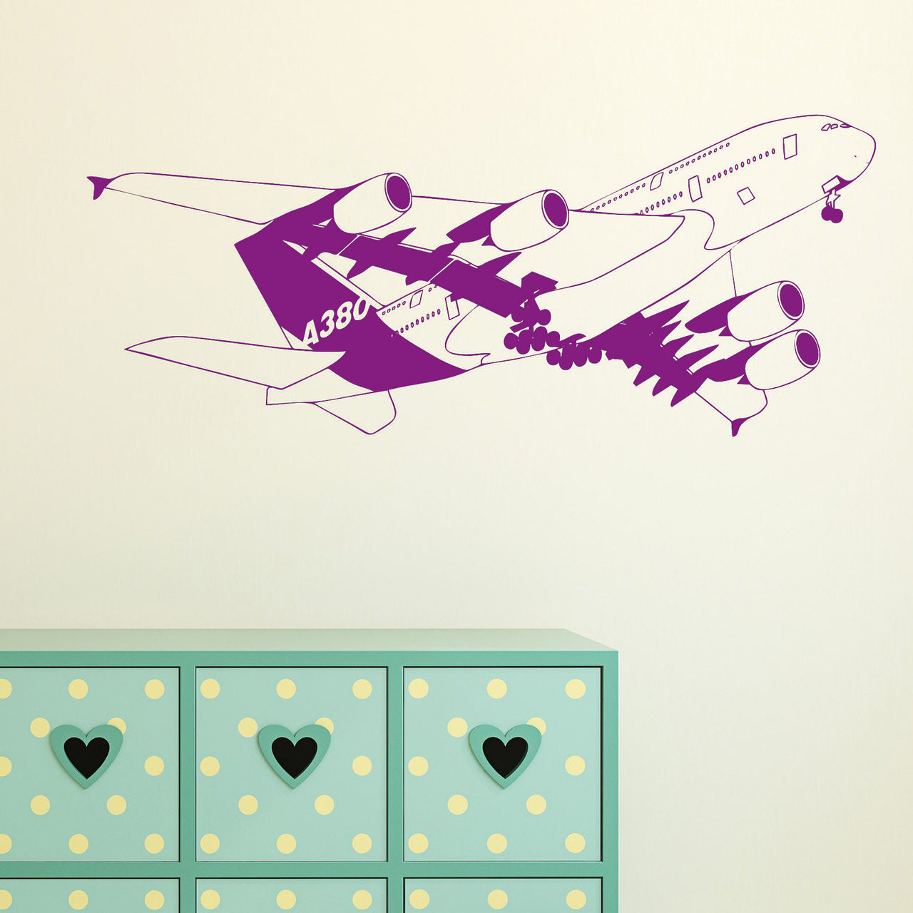 Departing Detailed Airbus A380 Designed Wall Sticker