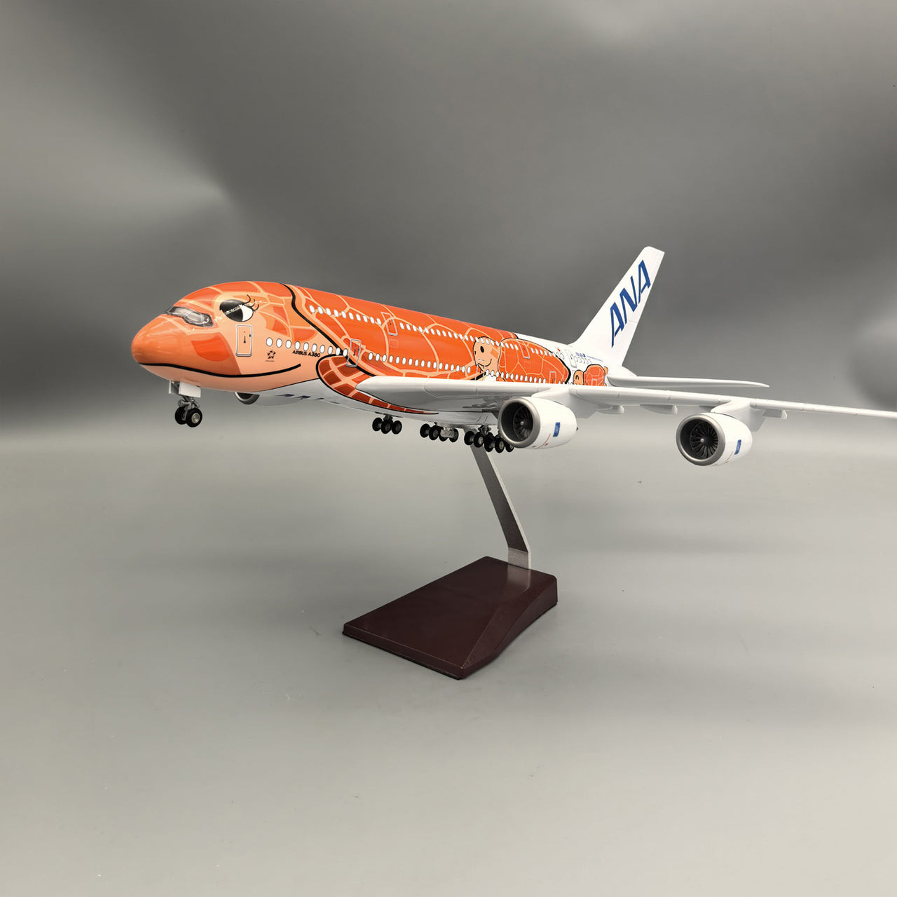 Air Japan ANA Orange Sea Turtle Airbus A380 Airplane Model (1/160 Scale)