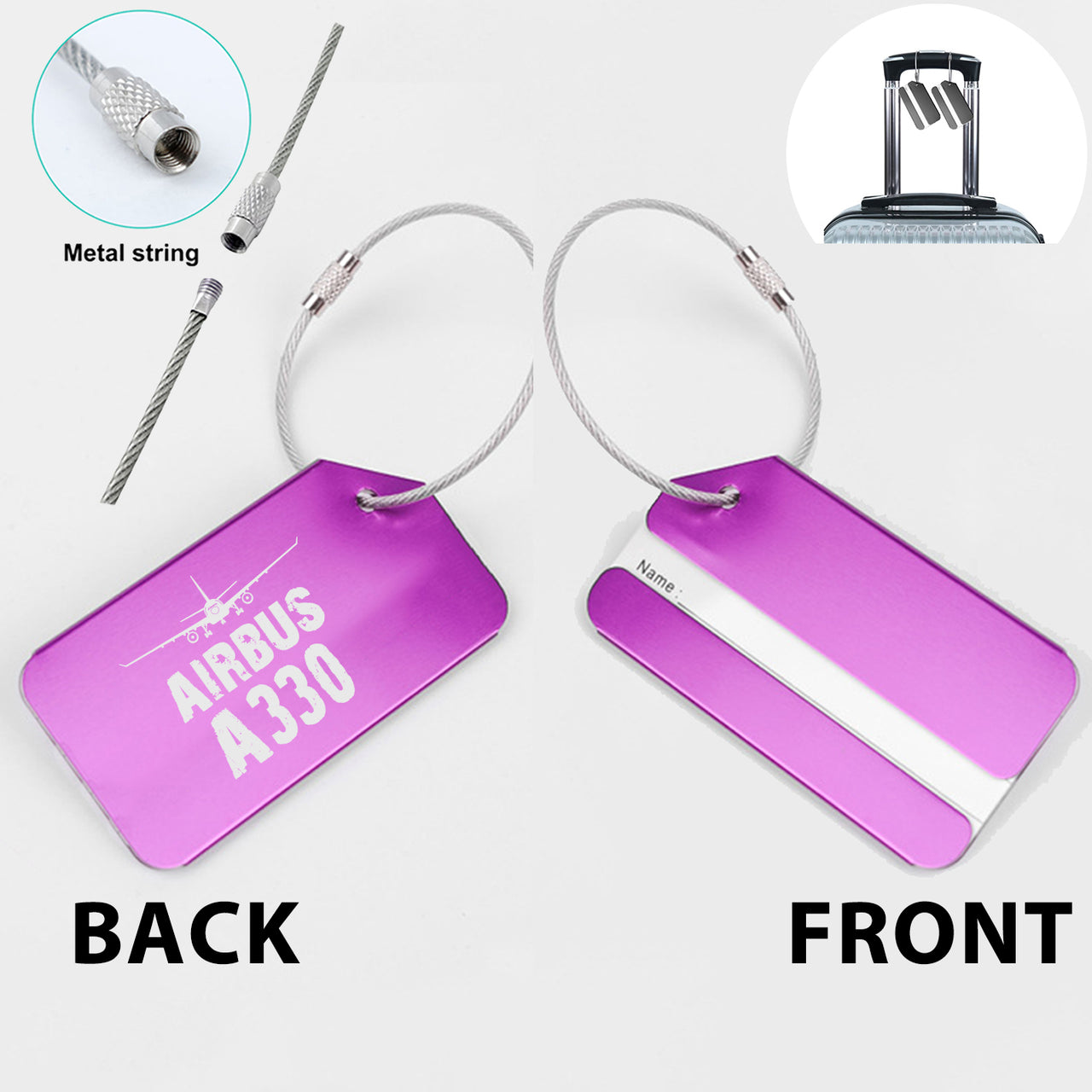 Airbus A330 & Plane Designed Fashion Metal Luggage Tags