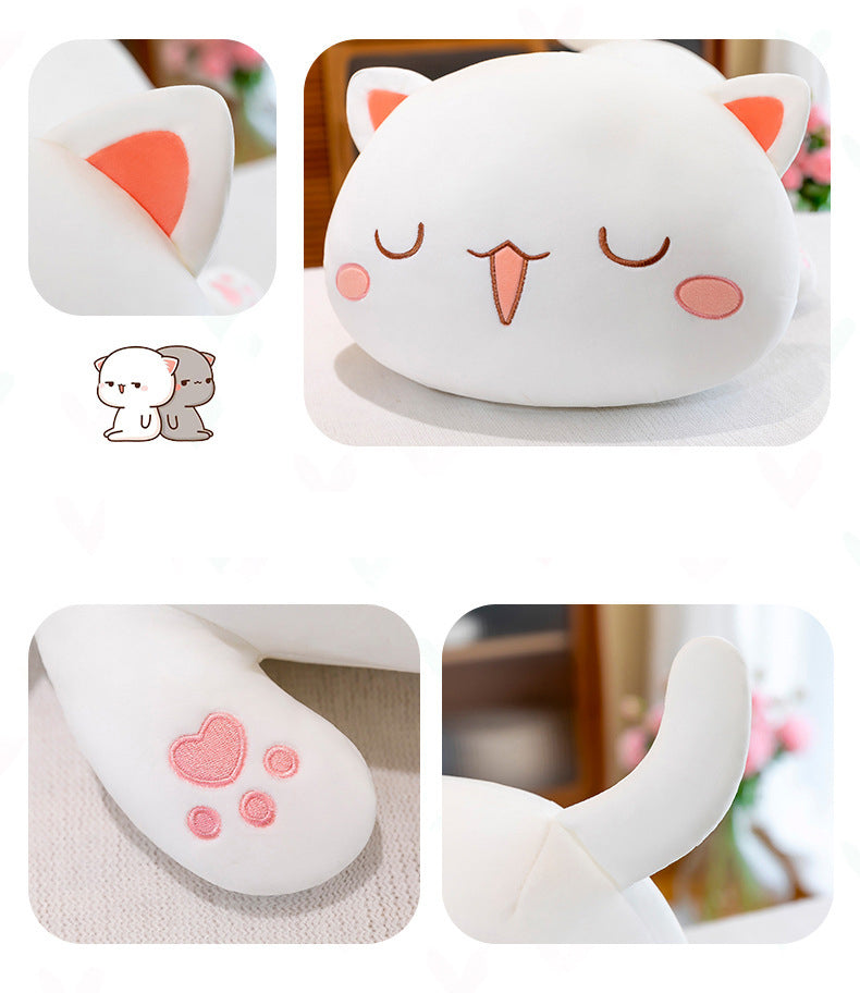 40-70cm Kawaii Climbing Peach Cat Plush Doll