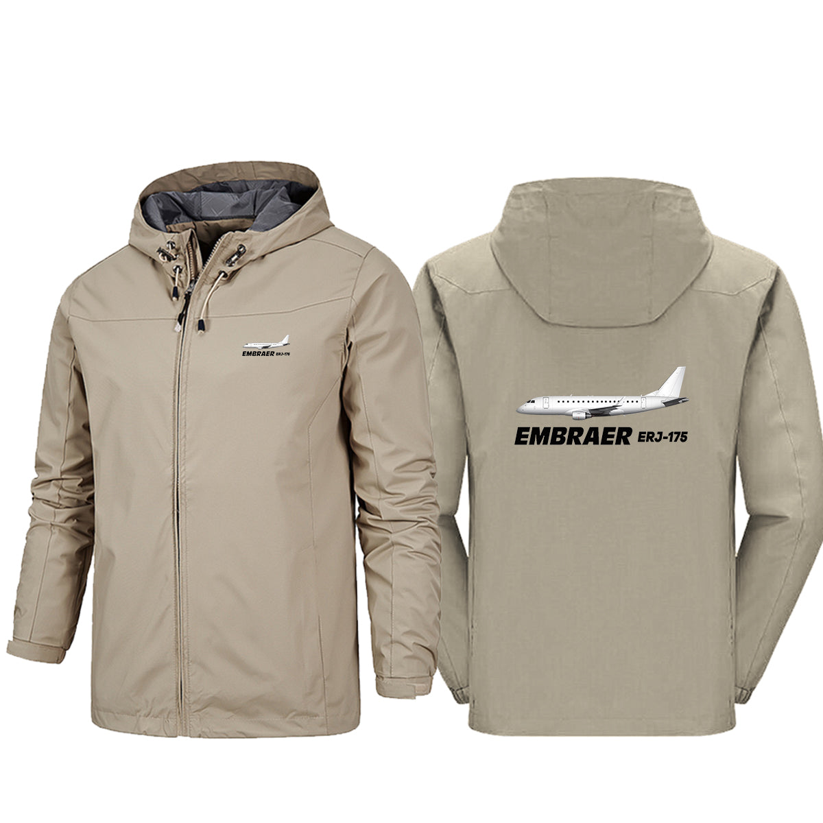 The Embraer ERJ-175 Designed Rain Jackets & Windbreakers