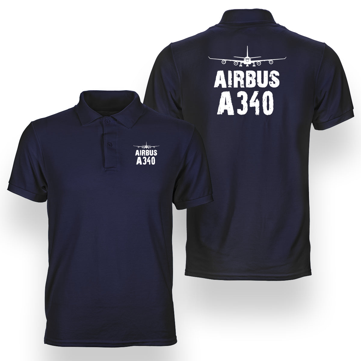 Airbus A340 & Plane Designed Double Side Polo T-Shirts
