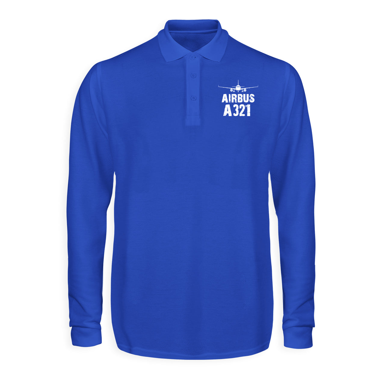 Airbus A321 & Plane Designed Long Sleeve Polo T-Shirts