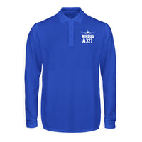 Thumbnail for Airbus A321 & Plane Designed Long Sleeve Polo T-Shirts