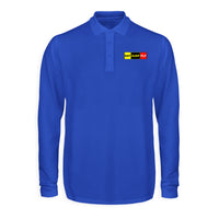 Thumbnail for Eat Sleep Fly (Colourful) Designed Long Sleeve Polo T-Shirts