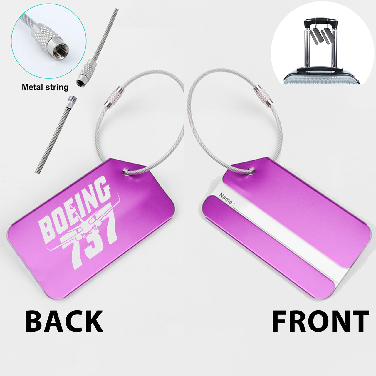 Amazing Boeing 737 Designed Fashion Metal Luggage Tags