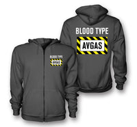 Thumbnail for Blood Type AVGAS Designed Zipped Hoodies