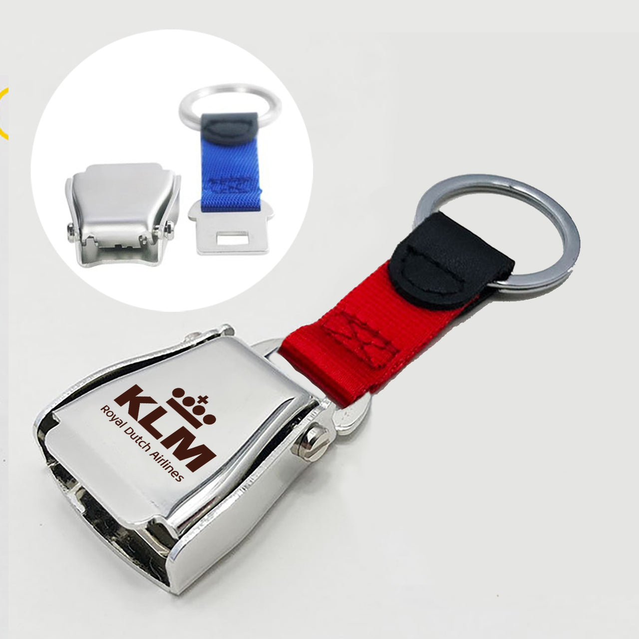 KLM Royal Dutch Airlines Designed Airplane Seat Belt Key Chains