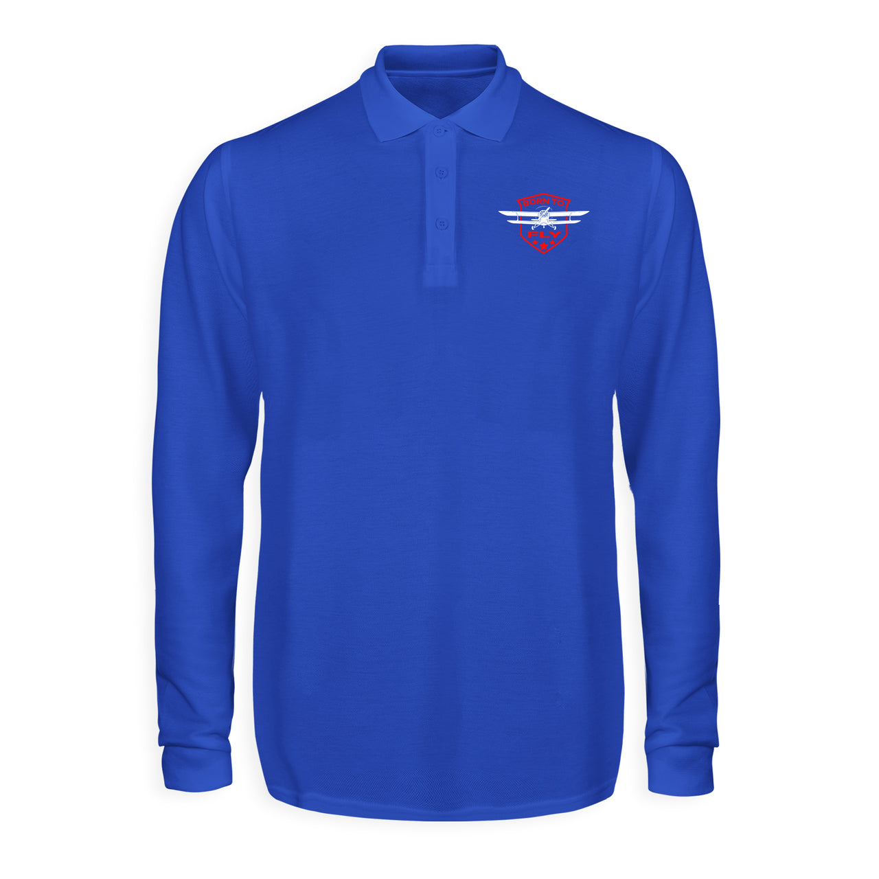 Born To Fly Designed Designed Long Sleeve Polo T-Shirts