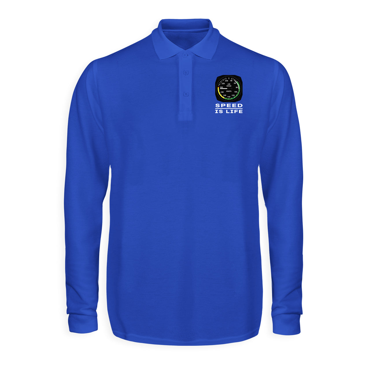 Speed Is Life Designed Long Sleeve Polo T-Shirts