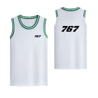 Thumbnail for 767 Flat Text Designed Basketball Style Sports Tank Tops