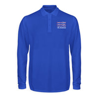 Thumbnail for I Fly Airplanes Designed Long Sleeve Polo T-Shirts