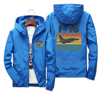 Thumbnail for Retro Fighter Jet F16 Designed Thin Windbreaker Jackets