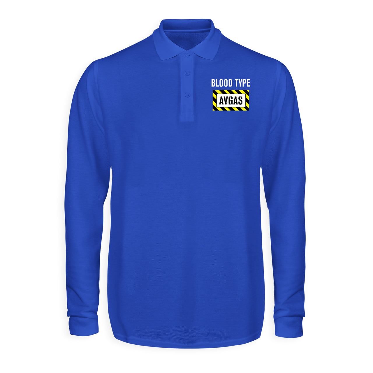 Blood Type AVGAS Designed Long Sleeve Polo T-Shirts